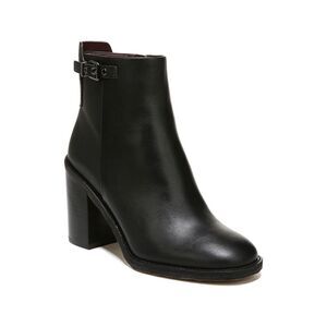 FRANCO SARTO Womens Black Padded Rivet Round Toe Block Heel Leather Booties 11 M